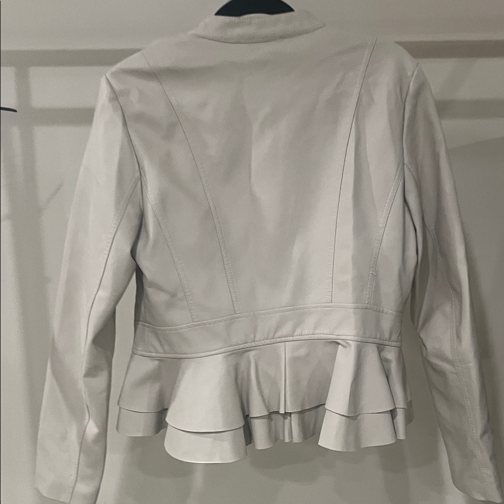 NY Collection Cream Ruffle Hem Blazer - Picture 4 of 4
